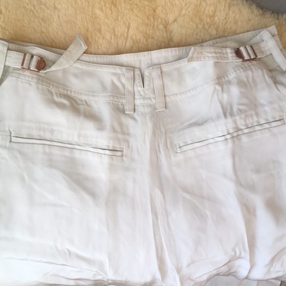 ALEXANDER WANG WHITE VISCOSE/SILK HIGH-RISE PANTS WITH COPPER ADJUSTABLE SIZE 2 - Picture 5 of 5